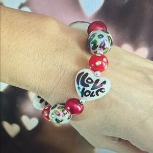 Colourful Heart Bead Bracelet